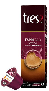 Caf em Cpsula Tres Espresso Atento 80g com 10 Cpsulas