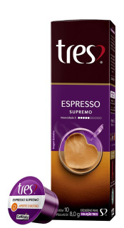 Caf em Cpsula Tres Espresso Supremo 80g com 10 Cpsulas