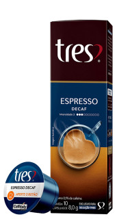 Caf em Cpsula Tres Espresso Decaf 80g com 10 Cpsulas